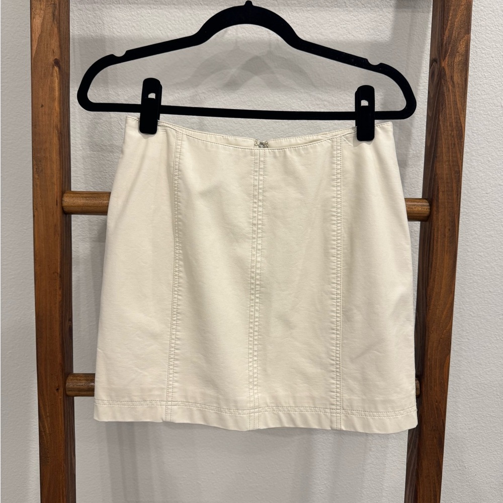 Free People Women’s Cream Mini Skirt - Clean A-Line Style